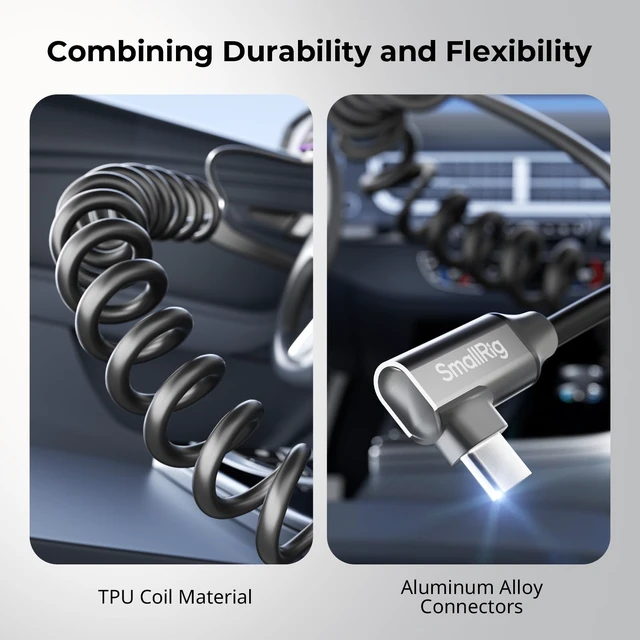 Alt view image 6 of 7 - USB C to USB C Coiled Data Cable (Straight to Angled), 240W PD 3.1 Fast Charging Cable, USB 2.0 Data Transfer, TPU Coiled Design, Aluminum Alloy Shell for iPhone, Laptops, Tablets & More-5730
