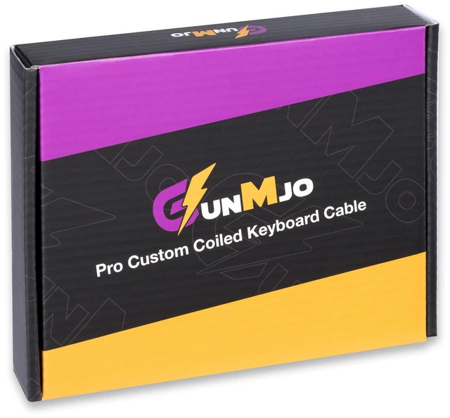 Alt view image 6 of 6 - Pro Custom Braided Coiled Aviator USB-C to USB-A Cable, White | 4.9 ft Keyboard Cable with 5-Pin Detachable Metal Connector