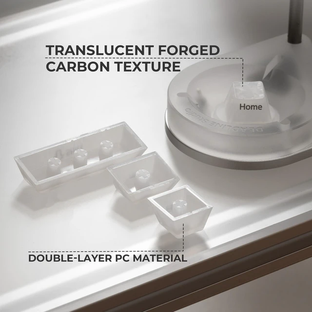 Alt view image 4 of 7 - XVX Frost Jelly Keycaps, Forged Carbon-Look Translucent Keyboard Keycaps | Cherry Profile 126 Keys Keycap Sets for Mechanical Keyboard with MX Switches