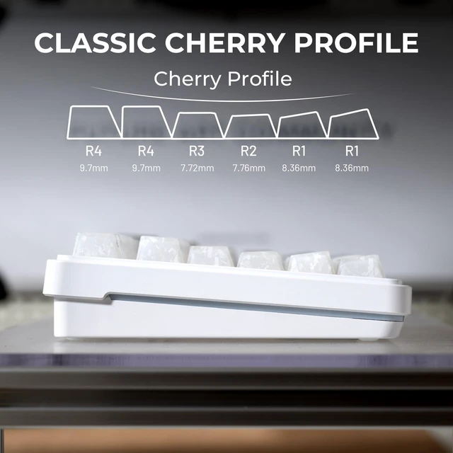 Alt view image 7 of 7 - XVX Frost Jelly Keycaps, Forged Carbon-Look Translucent Keyboard Keycaps | Cherry Profile 126 Keys Keycap Sets for Mechanical Keyboard with MX Switches