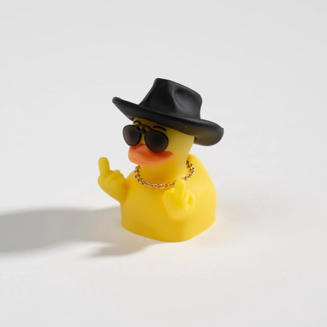 Alt view image 5 of 6 - Artisan Duck Keycap for Mechanical Keyboards, Cowboy Duck with Attitude, Hand-Painted Resin, 1U Size, MX Switch Compatible, Edgy Gaming Keycap (ZZY-01)
