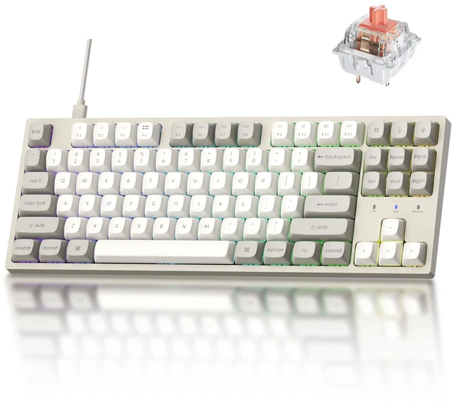 Main image of C1 Pro 8K Wired Custom Keyboard, RGB Backlit, Silent Red Switch | TKL Layout, 8K Hz, Hot-Swappable Keychron Silent Red Switch, Launcher Support, PBT Keycaps Compatible for Mac Windows Linux