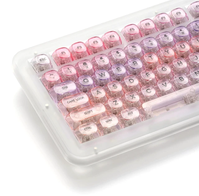Main image of x XVX Sunset Purple Gradient Transparent Keycaps, MOA Profile 125 Keys PC Shine-Through Keycaps for MX Mechanical Keyboards