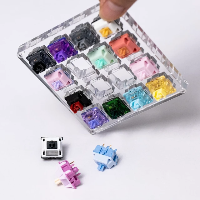 Alt view image 3 of 6 - Akko 16-Key Switch Tester Mechanical Keyboards Acrylic Testing Tool Mechanical Keyboard Switches with Dust-Proof Cover