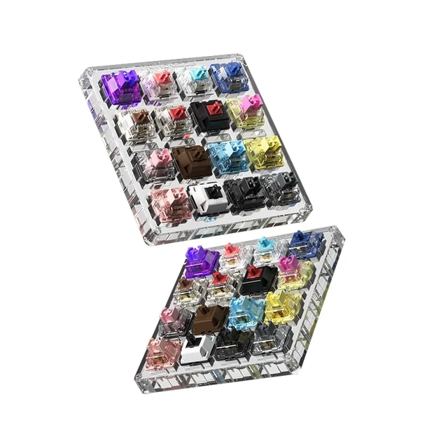 Alt view image 6 of 6 - Akko 16-Key Switch Tester Mechanical Keyboards Acrylic Testing Tool Mechanical Keyboard Switches with Dust-Proof Cover