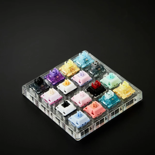 Alt view image 4 of 6 - Akko 16-Key Switch Tester Mechanical Keyboards Acrylic Testing Tool Mechanical Keyboard Switches with Dust-Proof Cover