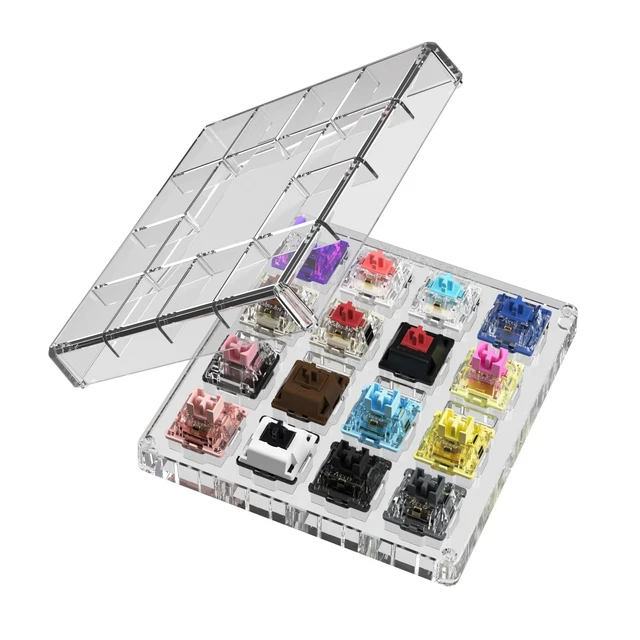 Alt view image 5 of 6 - Akko 16-Key Switch Tester Mechanical Keyboards Acrylic Testing Tool Mechanical Keyboard Switches with Dust-Proof Cover