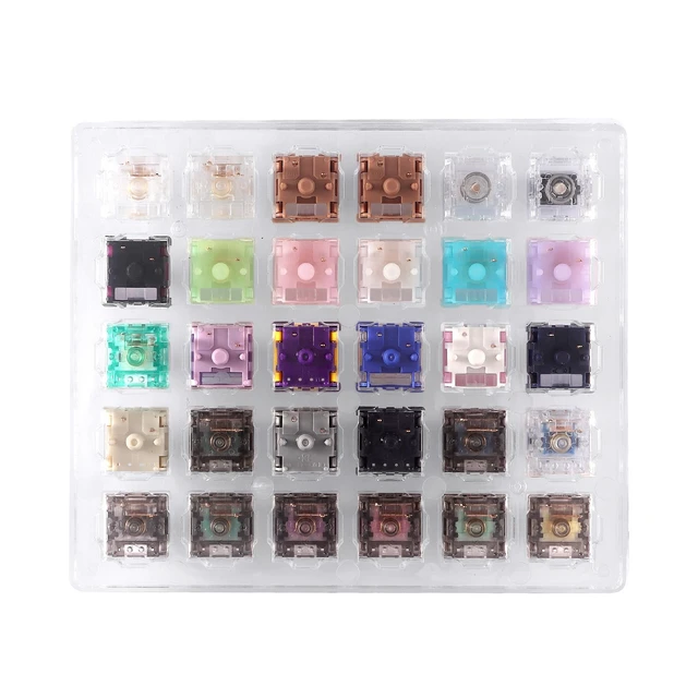 Alt view image 6 of 7 - Keyboard Switch Tester, 30-Key Switches Testing Tool Kit with Puller | Switches Sampler, 28pcs Mechanical & 2pcs Magnetic, Acrylic Base, Smooth Linear, T1 Tactile, Silent Shrimps, Ice Kings