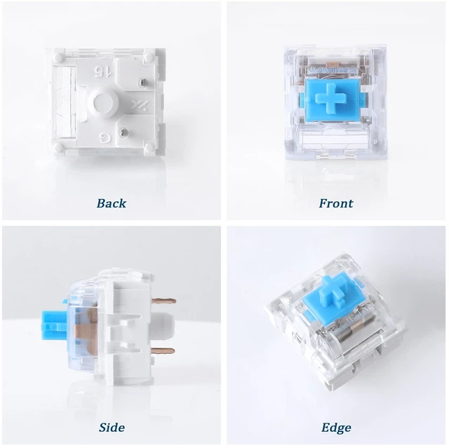Alt view image 3 of 7 - 50PCS Mechanical Keyboard Switches, 3 Pin Blue Clicky Switches | Dustproof Key Clicker Replacement for Gaming Keyboards, DIY Keyboard Builds & Office Typing