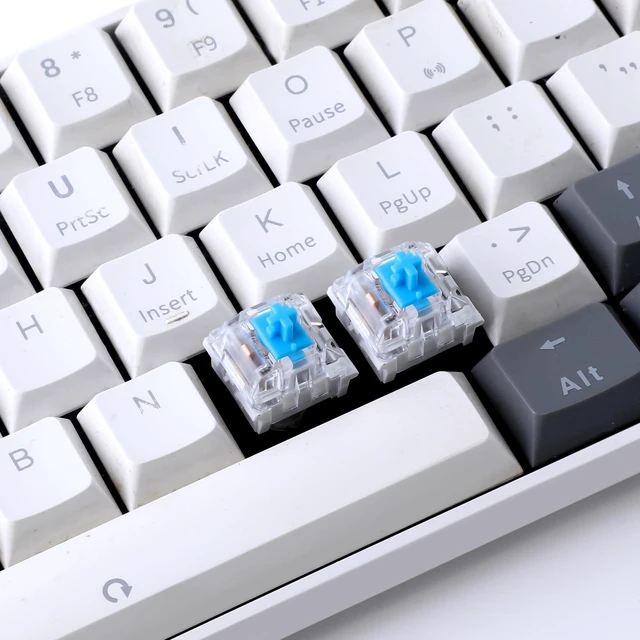 Alt view image 6 of 7 - 50PCS Mechanical Keyboard Switches, 3 Pin Blue Clicky Switches | Dustproof Key Clicker Replacement for Gaming Keyboards, DIY Keyboard Builds & Office Typing