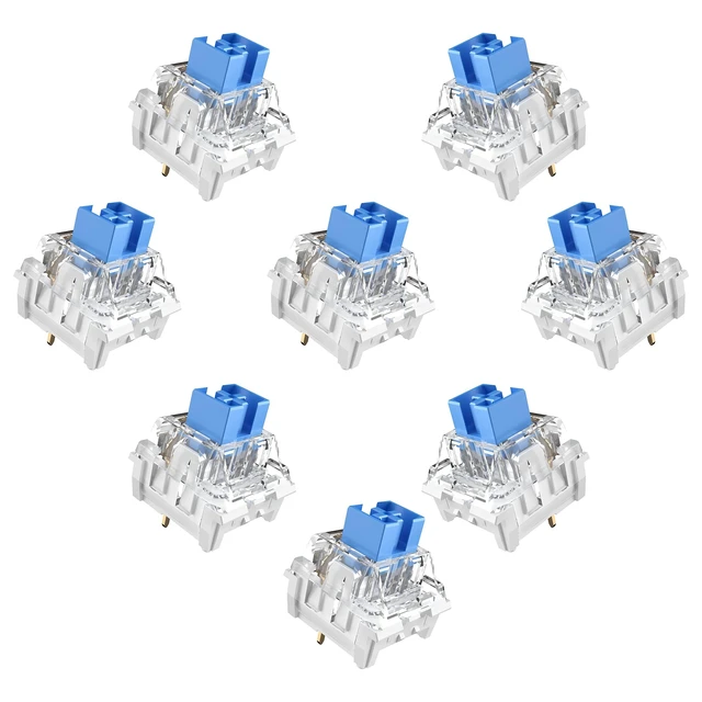 Main image of Zhouwang 108 PCS Blue Mechanical Keyboard Switches,Clicky Switches | Crisp Click Sound and Tactile FeedbackSuitable for clicker for 3D Prints Complete DIY Replacement Kit