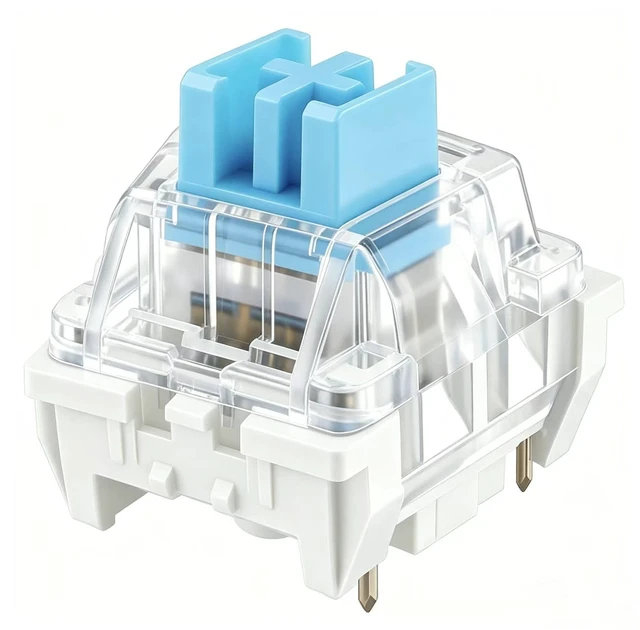 Alt view image 2 of 7 - 50 PCS 3 PIN Dustproof Blue Clicky Mechanical Keyboard Switches with Puller & Clear Storage Box, Accurate Typing Replacement for LED/Gaming Keyboards & 3D Prints