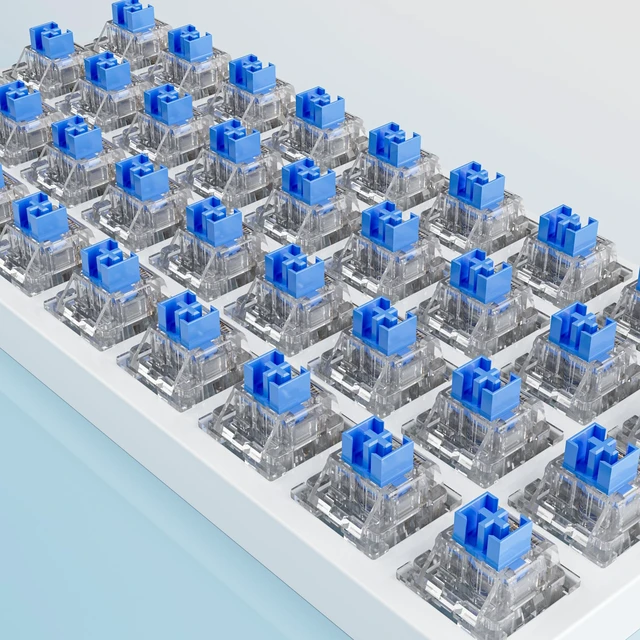 Alt view image 6 of 7 - Outemu Keyboard Clickers for 3D Prints,45 Pcs Crystal Blue Keyboard Switch | Hot-swap Pre-Lubred 3-Pin Switches,Office,MX Style Crisp Click Sound for Mechanical Gaming Keyboards & 3D Printed Fidgets