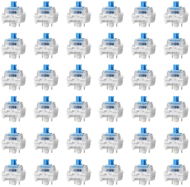 Main image of 36Pcs Blue Mechanical Keyboard Switches 3-Pin Keyboard Clicker Clicky Tactile MechanicalKeyboard Switches Clicky Accurate Typing DIY Replacement Kit for 3D Prints GamingKeyboard
