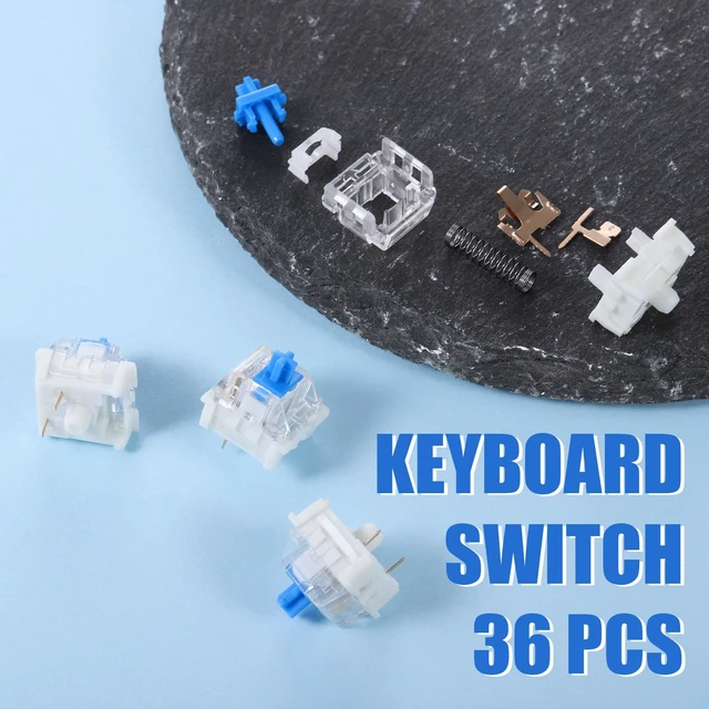 Alt view image 5 of 7 - 36Pcs Blue Mechanical Keyboard Switches 3-Pin Keyboard Clicker Clicky Tactile MechanicalKeyboard Switches Clicky Accurate Typing DIY Replacement Kit for 3D Prints GamingKeyboard
