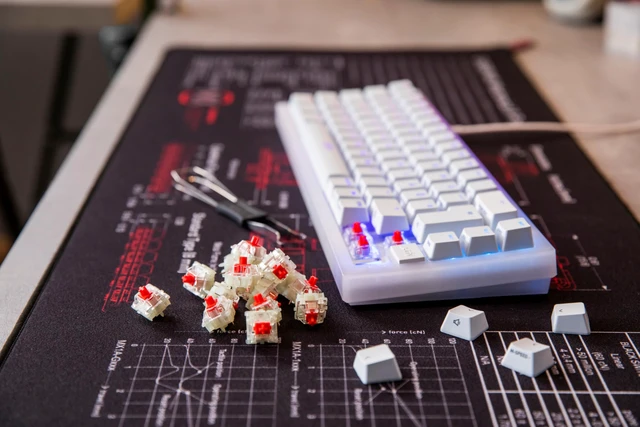 Alt view image 6 of 6 - MX2A RGB RED Switch Kit, 36 Mechanical Keyboard Switches, Ideal for DIY, Hot Swap or Gaming Keyboard, Linear Switch with No Click, Smooth & Direct