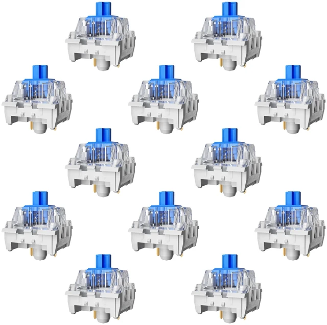 Main image of Keyboard Clickers for 3D Prints,36 Pcs Blue Clicky Switches Kit | Responsive/MX Style/Crisp Click Sound/Pre-Lubred/Hot-swap/3 Pin Switches for Mechanical Gaming Keyboard & 3D Printed Fidgets