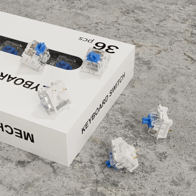 Alt view image 5 of 7 - Keyboard Clickers for 3D Prints,36 Pcs Blue Clicky Switches Kit | Responsive/MX Style/Crisp Click Sound/Pre-Lubred/Hot-swap/3 Pin Switches for Mechanical Gaming Keyboard & 3D Printed Fidgets
