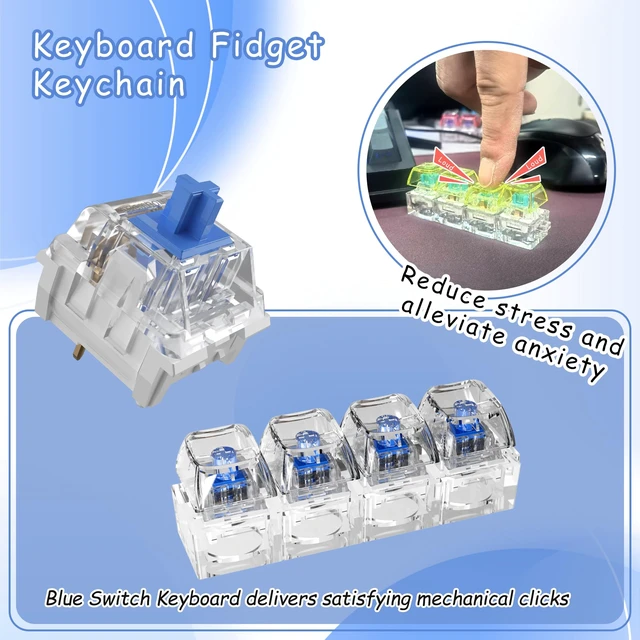 Alt view image 6 of 7 - Keyboard Clickers for 3D Prints,36 Pcs Blue Clicky Switches Kit | Responsive/MX Style/Crisp Click Sound/Pre-Lubred/Hot-swap/3 Pin Switches for Mechanical Gaming Keyboard & 3D Printed Fidgets