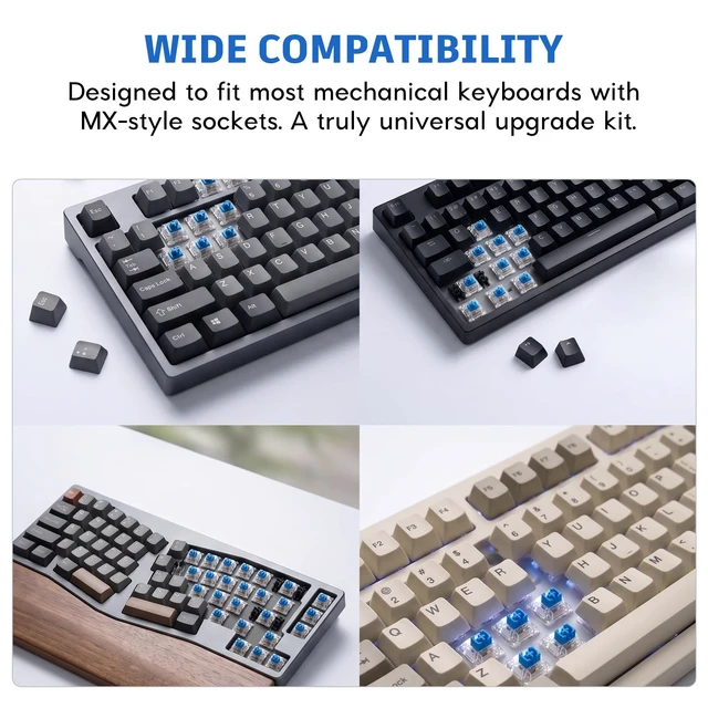 Alt view image 6 of 7 - 55 Pcs Blue 3 Pin Clicky Tactile Mechanical Keyboard Switches, MX Compatible DIY Replacement Kit with Switch Puller, for Beginners Keyboard Users