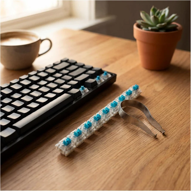 Alt view image 6 of 7 - 52PCS Mechanical Keyboard Switches& Tool,3 Pin Blue Clicky Switches | MX style structure,Dustproof Key Clicker Replacement for Gaming Keyboards, DIY Keyboard Builds & Office Typing