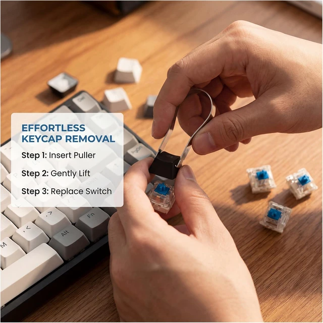 Alt view image 7 of 7 - 52PCS Mechanical Keyboard Switches& Tool,3 Pin Blue Clicky Switches | MX style structure,Dustproof Key Clicker Replacement for Gaming Keyboards, DIY Keyboard Builds & Office Typing