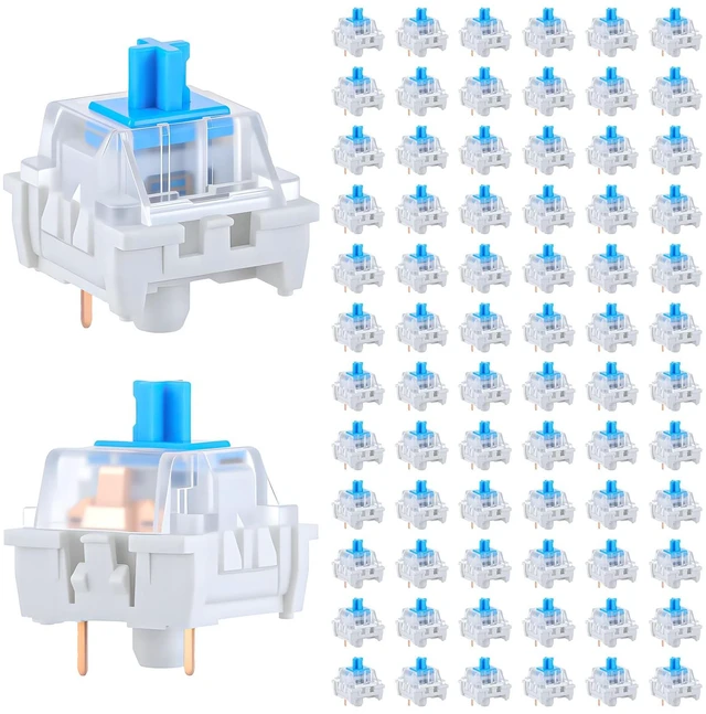 Main image of 72 PCS Mechanical Keyboard Switch 3 Pin Keyboard Clicker Blue Switch Replacement for LED Mechanical Gaming Keyboards