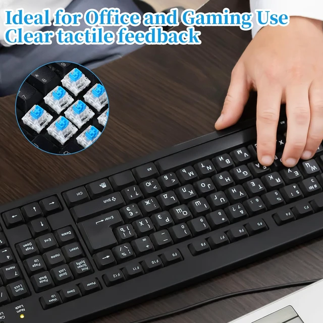 Alt view image 7 of 7 - 50 Pcs Blue Mechanical Keyboard Switches with Switch Puller and Brush 3-Pin Clicky Key Switches Dustproof DIY Replacement Kit for Gaming Keyboards Typists Gamers
