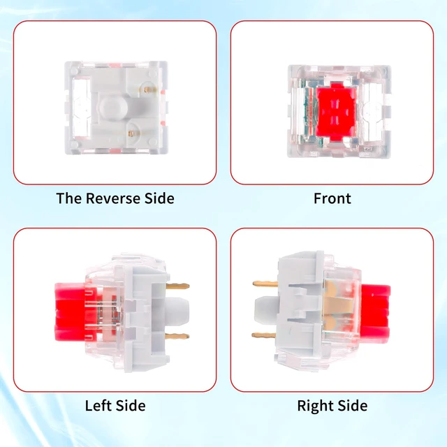 Alt view image 3 of 7 - Keyboard Clicker for 3D Prints, 50 Pcs 3 PIN Mechanical Keyboard Switches | Red Replacement Dustproof Clicker Fidget with Key Puller for Most Gaming Keyboards