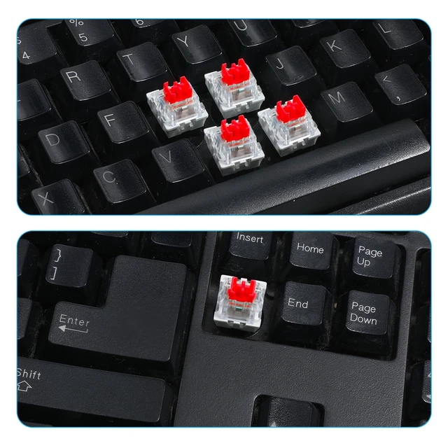 Alt view image 7 of 7 - Keyboard Clicker for 3D Prints, 50 Pcs 3 PIN Mechanical Keyboard Switches | Red Replacement Dustproof Clicker Fidget with Key Puller for Most Gaming Keyboards