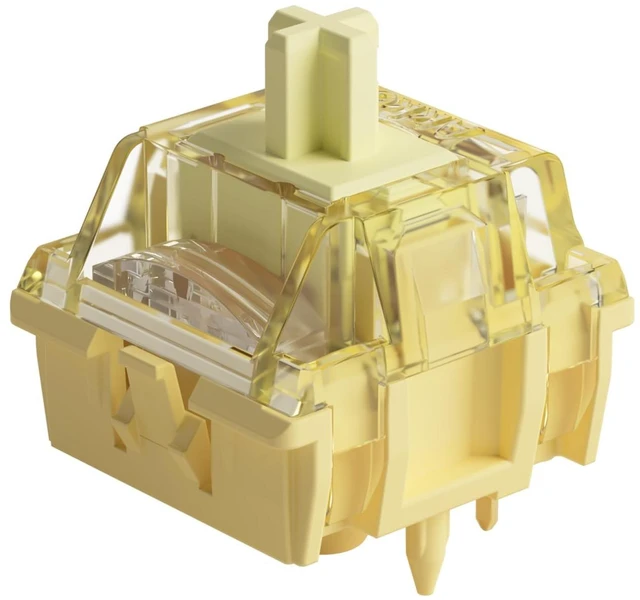 Main image of V5 Creamy Yellow Keyboard Switch with LED Diffuser for Mechanical Gaming Keyboard, 5-Pin 50gf Linear Lubed Switches (45pcs)