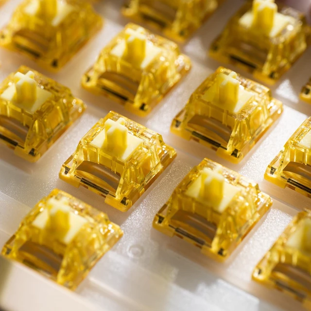 Alt view image 5 of 7 - V5 Creamy Yellow Keyboard Switch with LED Diffuser for Mechanical Gaming Keyboard, 5-Pin 50gf Linear Lubed Switches (45pcs)