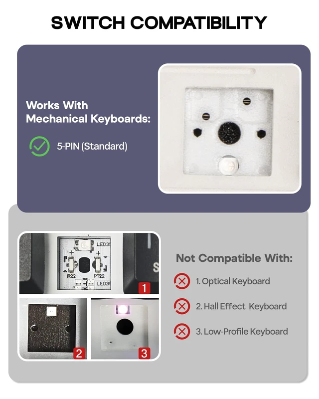 Alt view image 6 of 7 - Creamy Jade 45gf Gaming Keyboard Switches, 100 PCS Linear Switch, 5-Pin Pre-Lubed Switch, with PC/PA66 Case, POK Stem, Compatible with MX Keycaps for Mechanical Keyboard