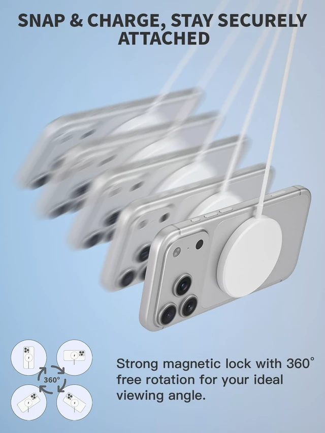 Alt view image 3 of 7 - Magnetic Wireless Charger 10FT Fast Apple Mag-Safe Charger Magnet | Pad iPhone Mag Safe Charging for iPhone 17Pro Max/16 Pro Max/16Pro/16/iPhone 15Pro Max/15 Plus/14/13/12/AirPods 3/2/Pro/Pro 2