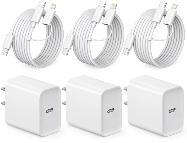 Main image of iPhone 17 16 15 Charger Fast Charging 3 Pack USB C Charger 6FT Lightning Cord & USB C Cable Type C Chargers Block for iPhone 17/17 Plus/17 Pro Max/Air/16/16 Plus/16 Max/15 Pro Max/14 Max/iPad