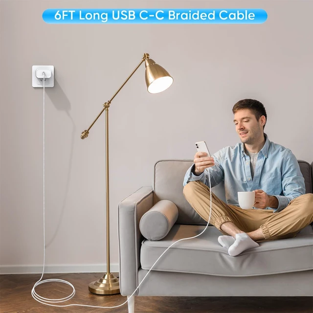 Alt view image 7 of 7 - iPhone 17 16 Charger,2Pack USB C Fast Charger Apple Charge Type C Fast Charging Block&6FT USB C to C Woven Cable Cord for iPhone 17 Pro Max/17 Pro/Air/16 Plus/16E/15 Series/iPad Pro/Air/Mini