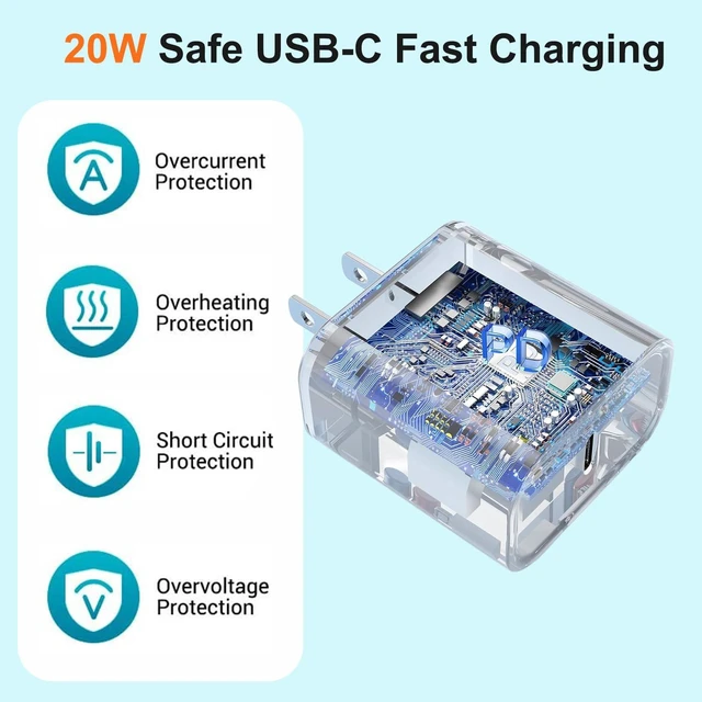 Alt view image 4 of 7 - 10FT iPhone 17 16 Charger Fast Charging,2Pack 20W TypeC Chargers USBC Block | 10Foot USB C to USB C Woven Cable Apple iPhone 17 Pro Charger for iPhone 17 Pro Max/17e/Air/16 Plus/16 Pro/16 Pro Max/15