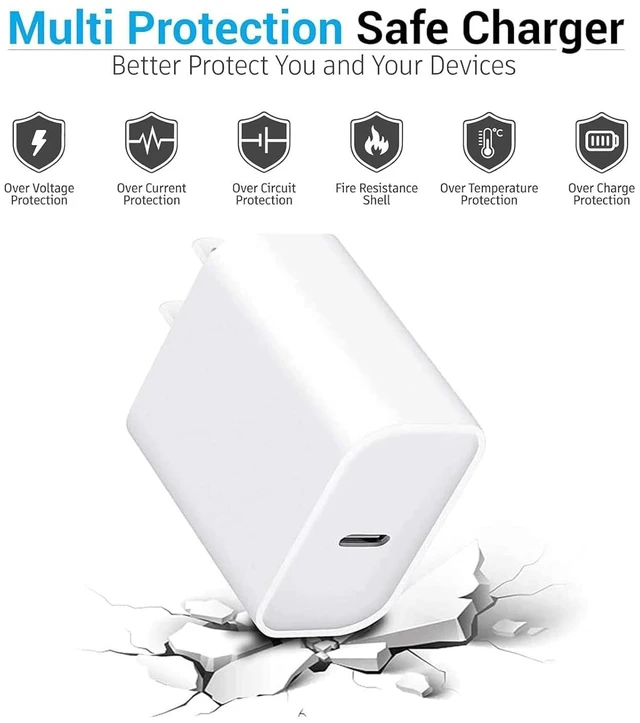 Alt view image 6 of 6 - 20W Fast Charger for iPhone 18 16E 17 Air 15/16 Pro Max, AirPods 5/4 4th, Airpods Pro 3 2 2nd,Beats Solo 4/Pill 2024/Powerbeats Pro 3 2 USB TPYE C Charging Cord Compatible Apple TV Remote, Ipad 11 12