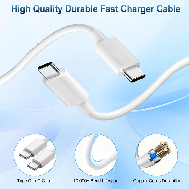 Alt view image 5 of 7 - iPhone 17 16 Pro Charger Fast Charging,2Pack 20W Quick USB C Charger Block Type C Chargers Fast Charging,6FT USBC Charging Cable Cord for iPhone 17 Pro/17 ProMax/17 Air/16/16 ProMax/16e/15 Pro/15 Plus