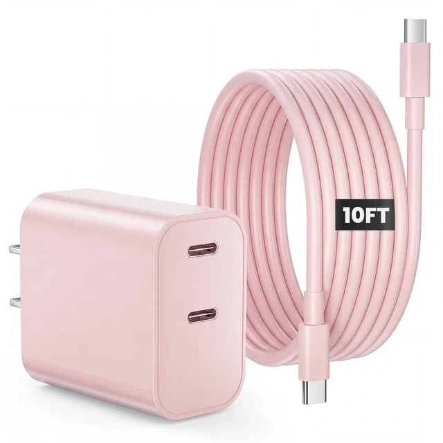 Main image of iPhone 18 17 16 15 Charger Fast Charging, 20W Dual Port USB C Charger Block | Type C Charger Fast Charging, 10FT Long USB C to C Cable for iPhone 18 17 16 15 Pro Max, Duo, Air, Android Phone, iPad