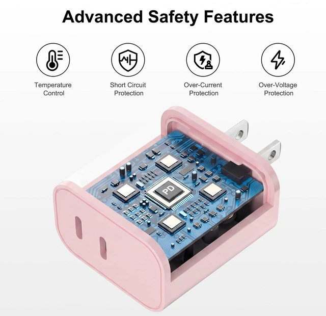 Alt view image 3 of 7 - iPhone 18 17 16 15 Charger Fast Charging, 20W Dual Port USB C Charger Block | Type C Charger Fast Charging, 10FT Long USB C to C Cable for iPhone 18 17 16 15 Pro Max, Duo, Air, Android Phone, iPad