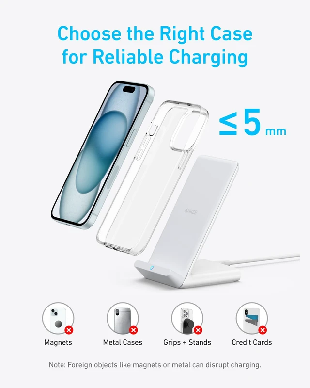 Alt view image 6 of 7 - 313 Qi-Certified 10W Max Wireless Charger Stand | Fast Power for iPhone 15 / 14 / 13 / 12 / 11 / X / 8, Galaxy S23 / S22, and More (Micro-USB Cable, Adapter Not Included)