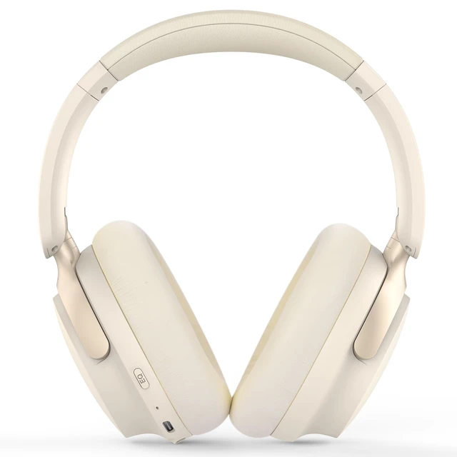 Alt view image 2 of 7 - B8 Bluetooth Headphones Over Ear, 6 EQ Music Modes and 50H Playtime Deep Bass Wireless Headphones with Mic, Lightweight Folding HiFi Stereo Headset for iPad/Travel/Tablet/PC/Home Beige White
