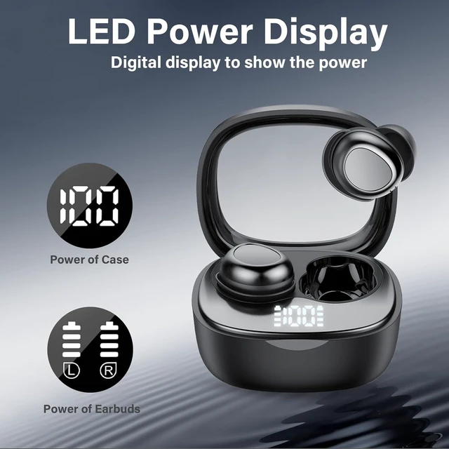Alt view image 3 of 7 - Wireless Earbuds, 2026 Bluetooth 5.4 Sleep Ear buds, Wireless Headphones | Sleep Mode, 55H Playtime, ENC Dual Mic, IPX7 Waterproof, Digital Battery Display, iOS/Android, Short relaxation/Fitness