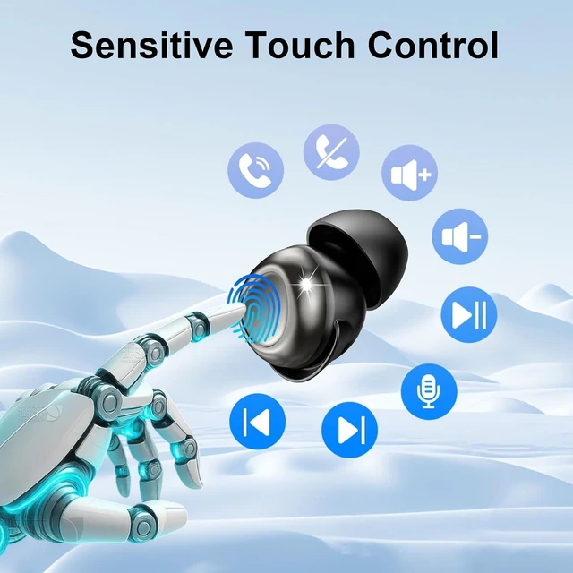 Alt view image 5 of 7 - Wireless Earbuds, 2026 Bluetooth 5.4 Sleep Ear buds, Wireless Headphones | Sleep Mode, 55H Playtime, ENC Dual Mic, IPX7 Waterproof, Digital Battery Display, iOS/Android, Short relaxation/Fitness