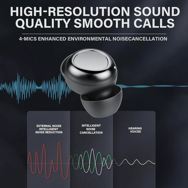 Alt view image 6 of 7 - Wireless Earbuds, 2026 Bluetooth 5.4 Sleep Ear buds, Wireless Headphones | Sleep Mode, 55H Playtime, ENC Dual Mic, IPX7 Waterproof, Digital Battery Display, iOS/Android, Short relaxation/Fitness