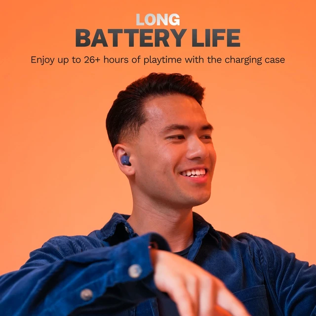 Alt view image 4 of 7 - Go Air Pop+ True Wireless Earbuds, in Ear Headphones, Bluetooth Earphones, 35H Playtime Ear Buds, Bluetooth Earbuds with Microphone, USB-C Charging Case, Dual Connect, EQ3 Sound, Navy Blue