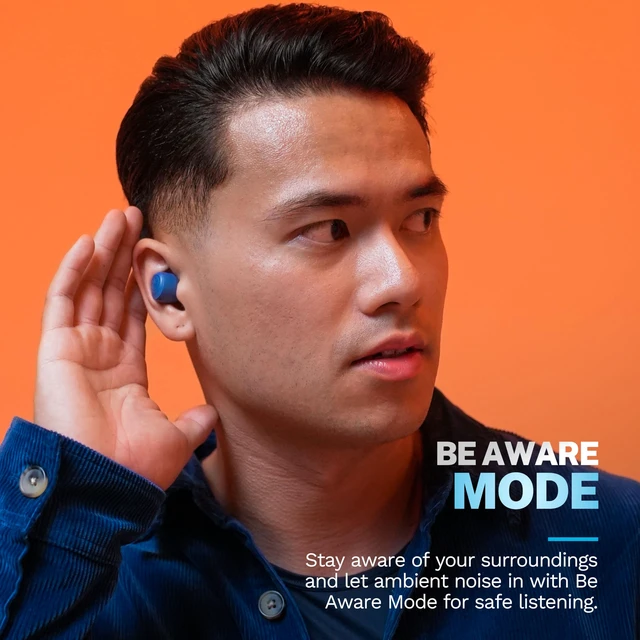 Alt view image 3 of 7 - Go Air Pop+ True Wireless Earbuds, in Ear Headphones, Bluetooth Earphones, 35H Playtime Ear Buds, Bluetooth Earbuds with Microphone, USB-C Charging Case, Dual Connect, EQ3 Sound, Navy Blue