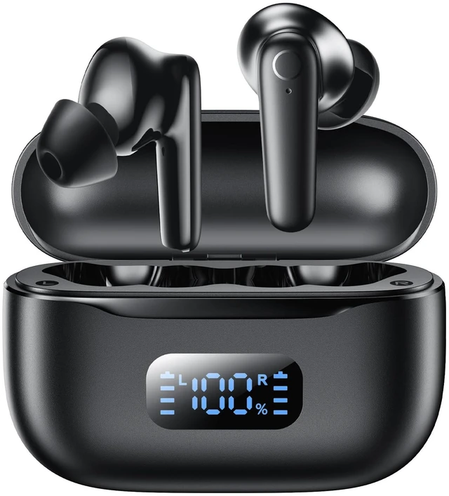 Main image of LED Display Wireless Earbuds Bluetooth 5.4 in Ear Headphones | 48H Playtime,Deep Bass Sound,10mm Clear Calls,Lightweight Headsets Secure Fit for Work, Commute, Gaming, Running Black