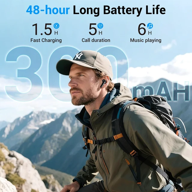 Alt view image 3 of 7 - LED Display Wireless Earbuds Bluetooth 5.4 in Ear Headphones | 48H Playtime,Deep Bass Sound,10mm Clear Calls,Lightweight Headsets Secure Fit for Work, Commute, Gaming, Running Black